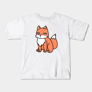 cute orange fox kitsune with fluffy tail Kids T-Shirt